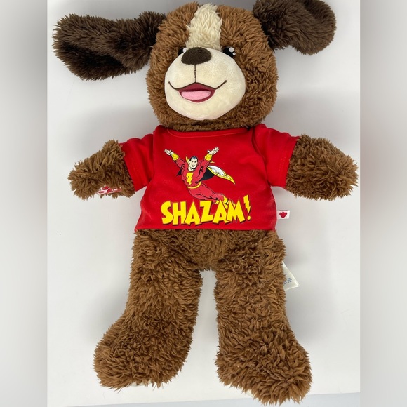 BUILD-A-BEAR: Playful Puppy Dog, Brown, Scruffy with Red Shazam Shirt - Picture 3 of 15